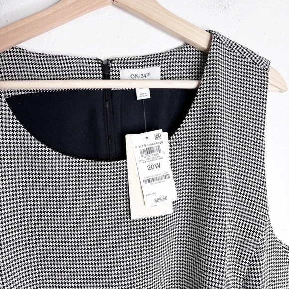 ON 34th Houndstooth Double Weave Sheath Dress Size 20 NWT - Picture 5 of 15